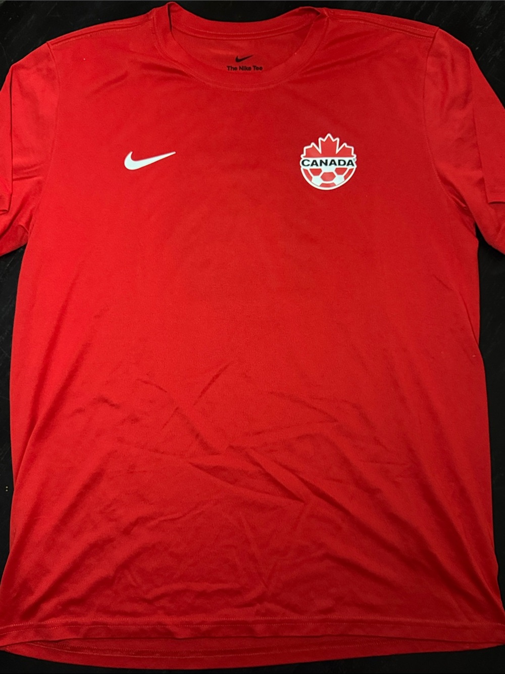 Nike Red Canada Soccer Tee with White Logos